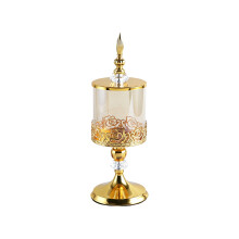 European Style Metal and Glass Storage Jar Transparent Body-3 2