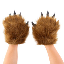 Bequeme, pelzige, fingerlose Handschuhe für schnelles-braun