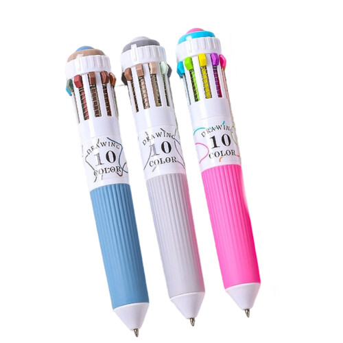 3/6 Stück mehrfarbiger Stift, 10-Farben-in-1-Journaling-Stift-1