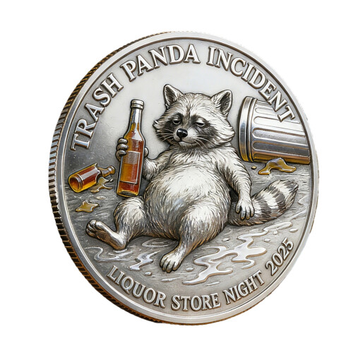Trashed Panda Incident Challenge Coin Alloy Tokens Funny-A