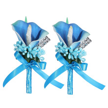 Wedding Calla Flower Corsage for Bridesmaids and Groomsmen-Blue