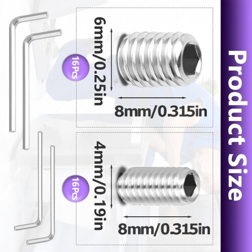 16PCS Refrigerator Door Handle Fixing Screws Set Includes Hex 2
