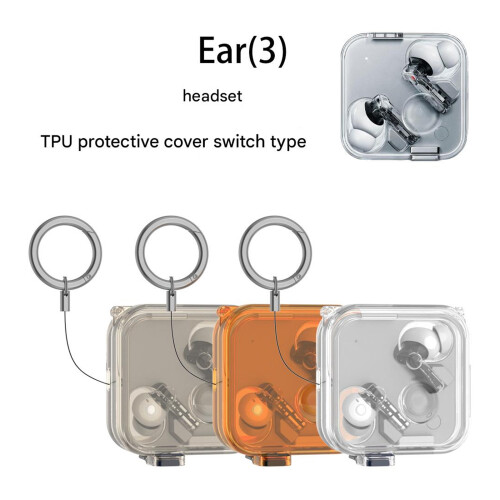 Flexible Guard Shockproof Shell Earphone-transparent oranges 1
