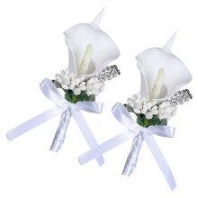Bruiloft boutonnières kunstbloemstuk voor bruiloftsreceptie-Wit