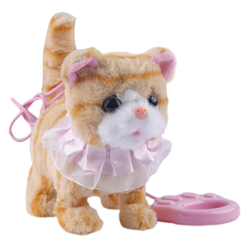 Safe Soft Plush Electronic Interactive Cats Toy Remote-Yellow