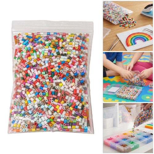 Set van 1 plastic kralen navulpakketontwerpen voor-Roze 2