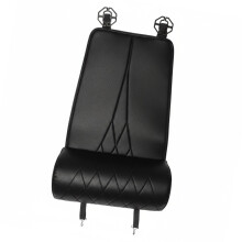 Coussin de siège de véhicule en cuir, soutien des cuisses-Noir