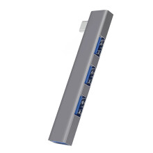 Aluminium 4-poorts USB-hubs 5Gbps snelheidsruimten, 90-Type C