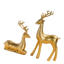 User Friendly Christmas Reindeer Resin Ornament Durable-Gold