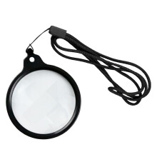 Magnifying Glass Clarities Neck Cord ABS Frame Magnifier-Black