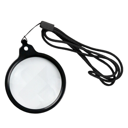 Magnifying Glass Clarities Neck Cord ABS Frame Magnifier-Black