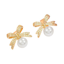 Bowknot Decoration For Freeclip Earbuds Open Ear-Gold