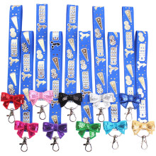 10 Cheer Keyrings Colorful Polyester Soft Touch Keychains-Blue