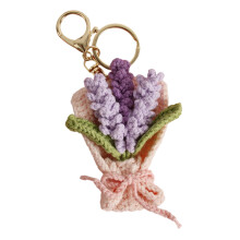 Crochet Flower Bouquet Keychain Handmade Knitted Floral Key-3