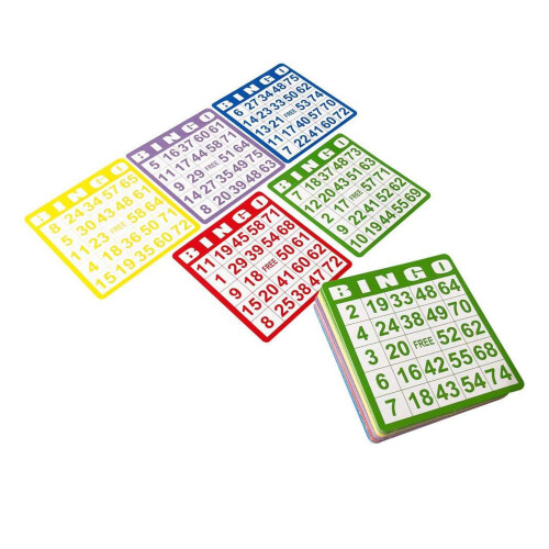 5 Color Reusable Bingo Game Card Thick Paperboard Sheets Ideal 1