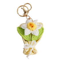 Handmade Crochet Flower Bouquets Keychain Flower Key Holder-5