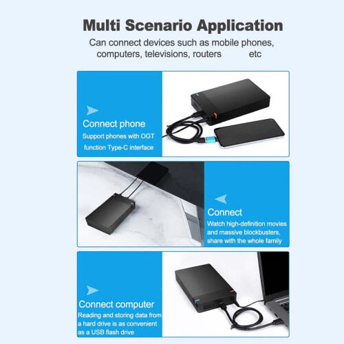 USB3.0 Mobile Enclosure Box 3.5inch Mechanical Hard Drive Solid 1