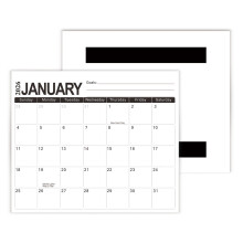 Magnetische koelkastkalender loopt van januari 2026-Zwart model