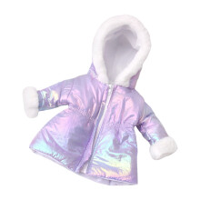 Meisjespop Winteroutfit Zachte pluche lange jas 18 inch-Paars