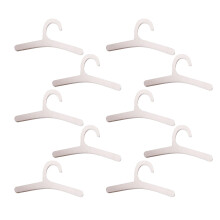 10 stuks miniatuur houten kleerhangers voor poppenhuis scène-Wit
