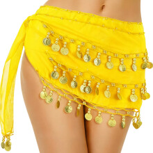 Enveloppement de hanche contemporain en mousseline de soie-Jaune