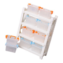 Simulation Warehouse Display Shelf With Storage Box-White