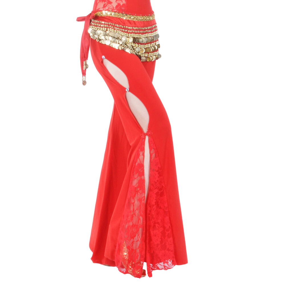 Red Stretchable Hip Scarves Dancewear Moisture Wicking Fabric