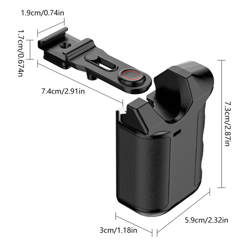 Handheld Grip with Shutter Button Extended Holder For Video 2