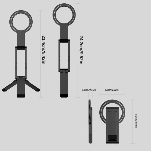 Phone Holder Support Handheld/Desktop Use Magnetic-Black 2