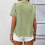 Women's Plaid Button Down Shirt Summer Gingham-light green XL 5