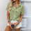Women's Plaid Button Down Shirt Summer Gingham-light green XL 7