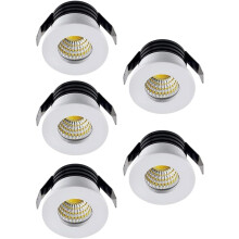 5-Pack 3W LED Recessed Spotlights, LED Recessed Small Cabinet Mini Spot Light Ceiling Downlight Kit Fixture (Warm Light)_Surprise Gift