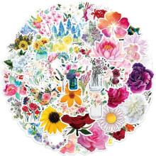 100pcs Floral Stickers compatible Water Bottles, Cute Vinyl Stickers, Waterproof Stickers compatible Laptops, Scrapbooks, Phones, Flowers, Gifts comp