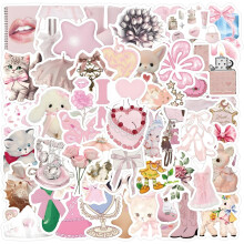 120 ästhetische Sticker, Cartoon-Sticker für Scrapbooking, niedliche, wasserfeste Kawaii-Sticker, Vintage-Sticker_Sur