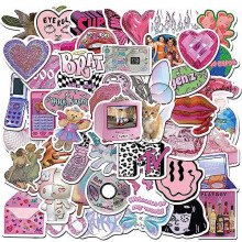 58 pcs Y2K Waterproof Stickers - Retro Water Bottle Decal Laptop Sticker_Surprise Gift