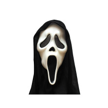 Máscara de Scream para Halloween con licencia oficial. Negra. Regalo especial. Talla única. Negra. Regalo sorpresa.