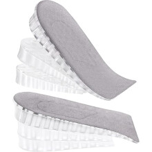 Pair of Heel Inserts Increased Height Gray Sole 3 Layers 5cm, Invisible Silicone Insole 3 Layers Heel Support Sole_Surprise Gift