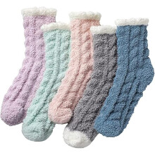 5 Pairs Warm Fluffy Socks compatible Women and Girls, Thick Sleeping Floor Slippers Home Fluffy Socks compatible Women Soft Winter Socks Thermal Fluf