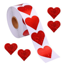 Glitter red heart stickers compatible Valentine's Day - decorative heart stickers_Surprise Gift