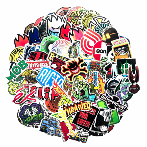 100x stickers - Skateboard multicolor_Surprise Gift