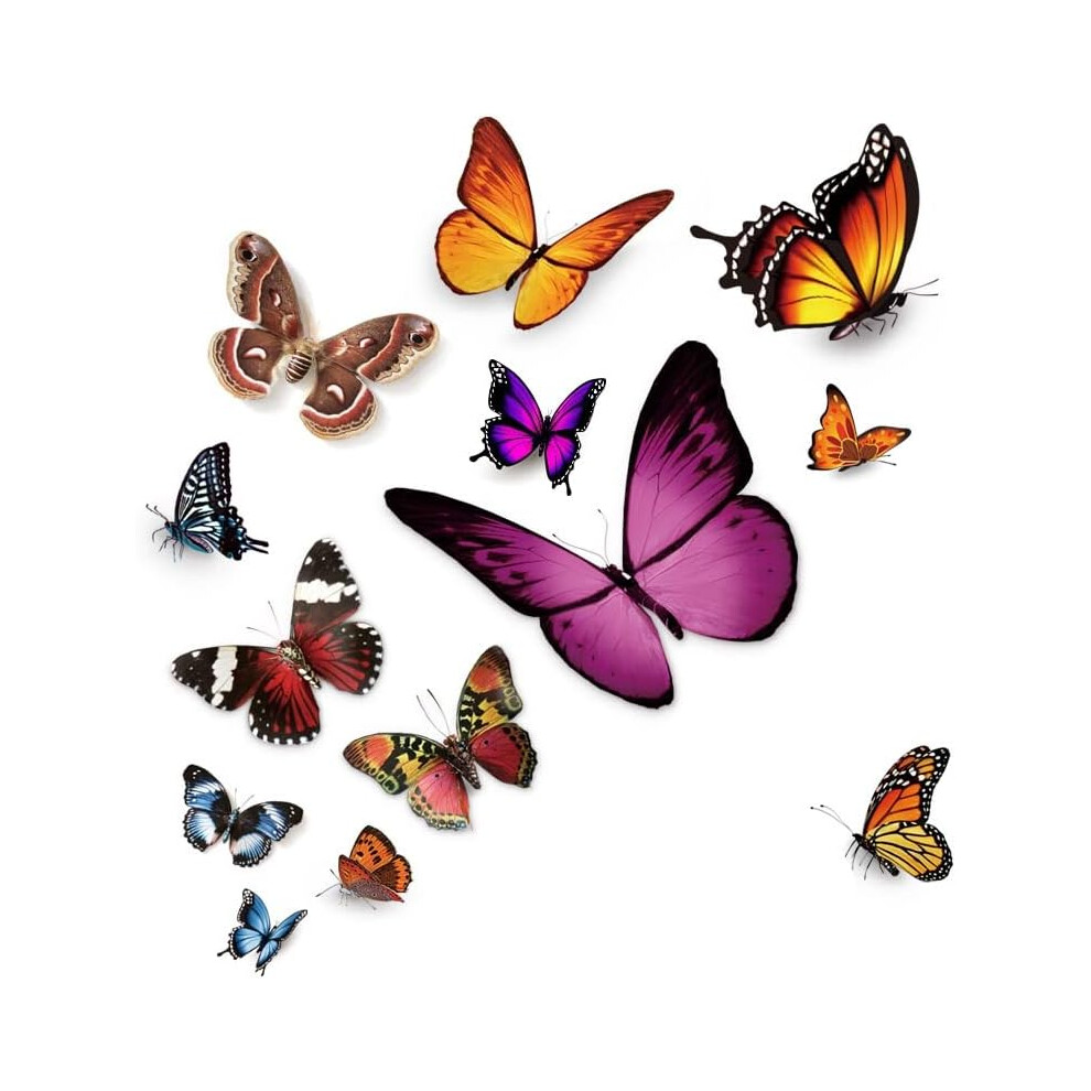 1Pc Butterfly Vinyl Car Stickers, Butterflies Insect Scratch Protection Waterproof Bumper Decals Compatible Car, Motorcycle, Helmet, Luggage, Window, 6902344845573