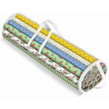 Gift Wrap Storage Bag, Transparent Storage Cover compatible Gift Wrap Rolls - Strong Plastic Bag with Handle compatible Carrying Gift Wrap (1 Pack)_S