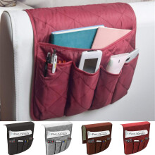 5-Pockets Sofa Storage Armrest Organizer Hanging Bed Bag_Coffee_Surprise Gift