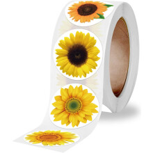 Sunflower sticker. 500 pcs 3.8 cm/1.5 inch self-adhesive stickers_Surprise Gift