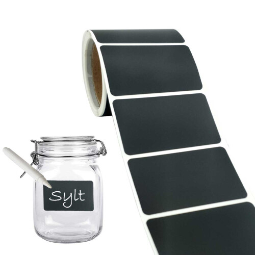 120pcs Rectangular Pencil Labels compatible Jars + Pen black_black_Surprise Gift