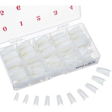 500 stuks natuurlijke nepnagels in 10 maten, ovale nepnagels, Franse acrylstijl, kunstmatige nepnageltips met doos, geschikt voor vrouwen en meisjes_
