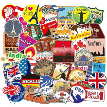 Travel stickers 100 pieces, Retro Vintage Vinyl labels compatible decorating photo albums, skateboards, guitars, laptops or compatible sticking on su