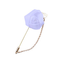 Elegante zijden bloem boutonniere corsage broche pin voor-Wit
