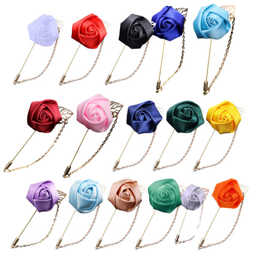 Artificial Silk Flower Corsage Elegant Boutonniere-light blue 1