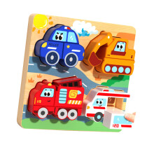 Houten puzzel speelgoed cartoon dier thema onderwijs voor-auto